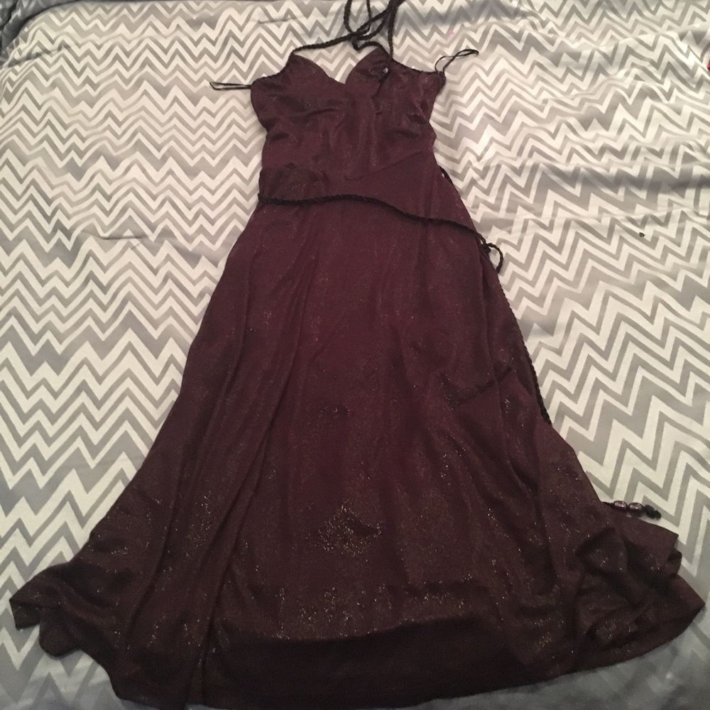 H&M burgundy shimmery dress