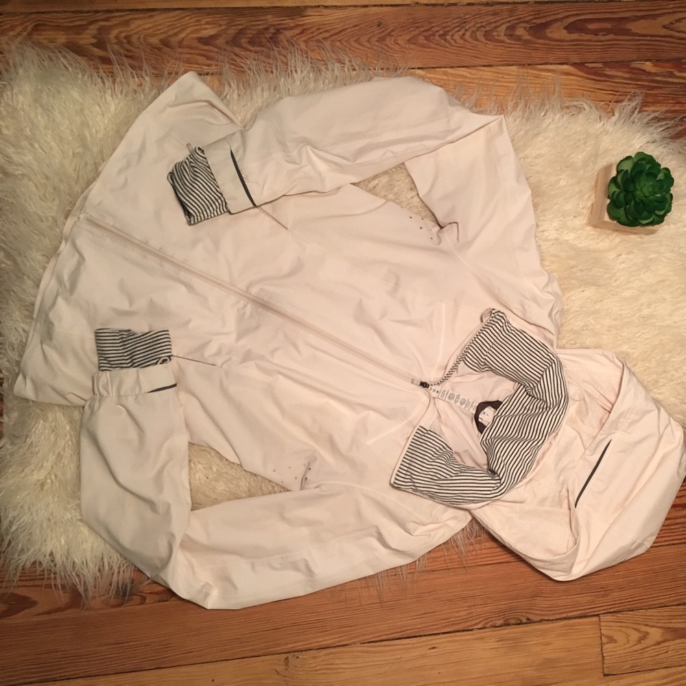 Lulumelon cream windbreaker with stripe detail