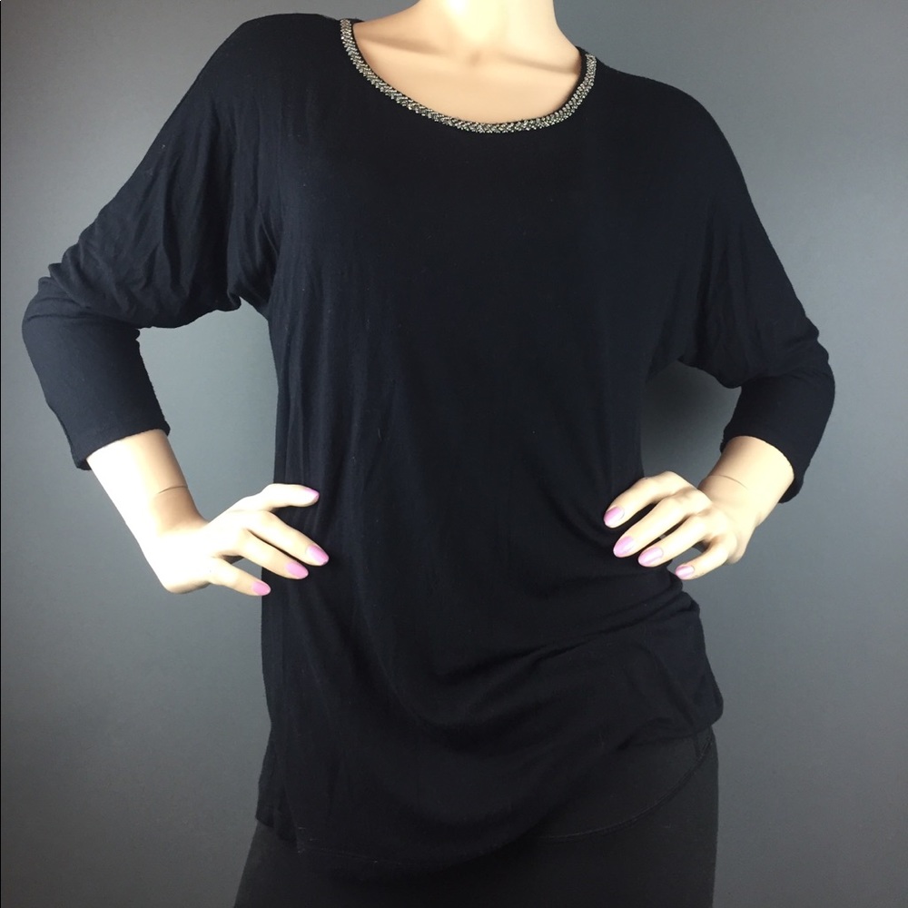 Apt.9 Cute Black Top 3/4 Sleeve Work Casual M ✨