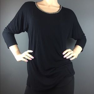 Apt.9 Cute Black Top 3/4 Sleeve Work Casual M ✨