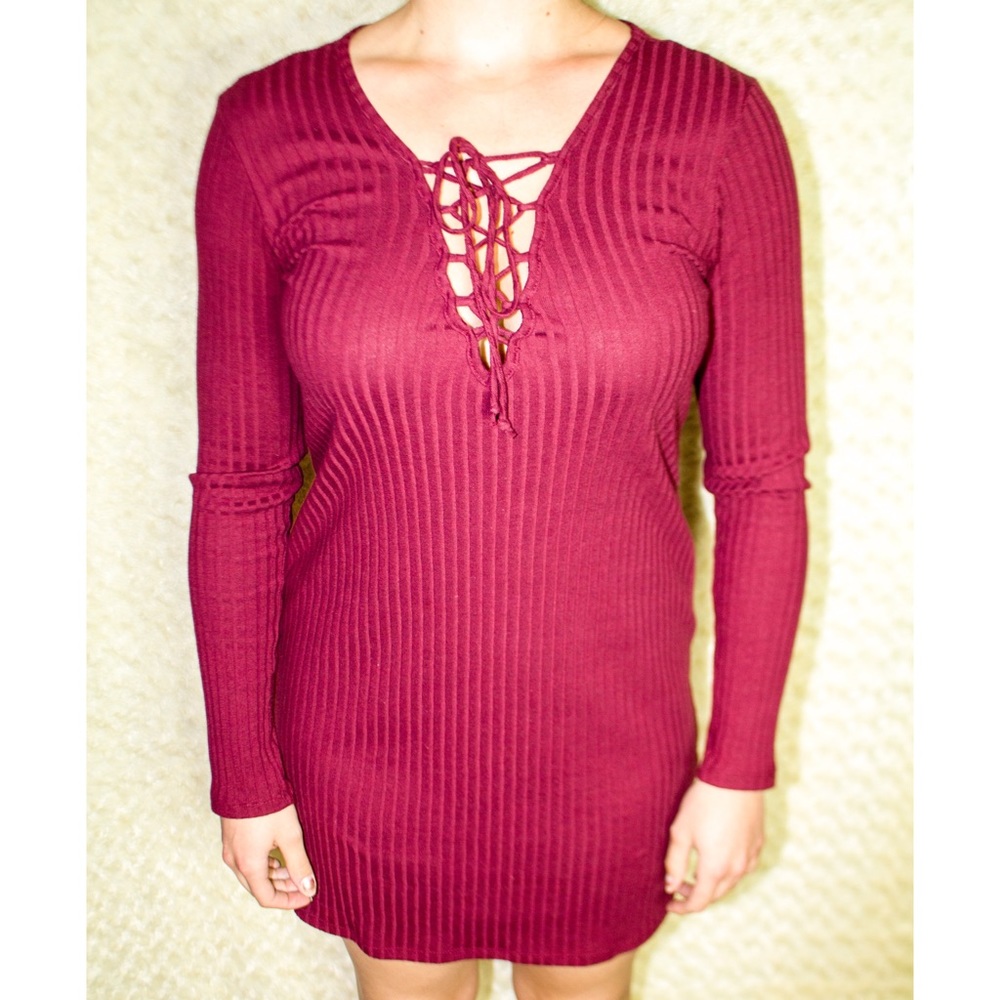 Kendall+Kylie Lace Up Bodycon Dress