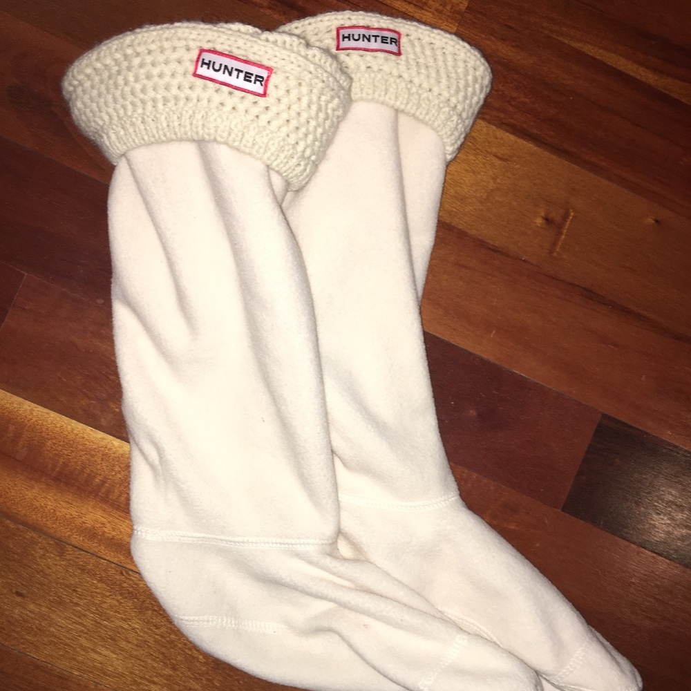 Ivory Cardigan Stitch Hunter Boot Socks (Large)