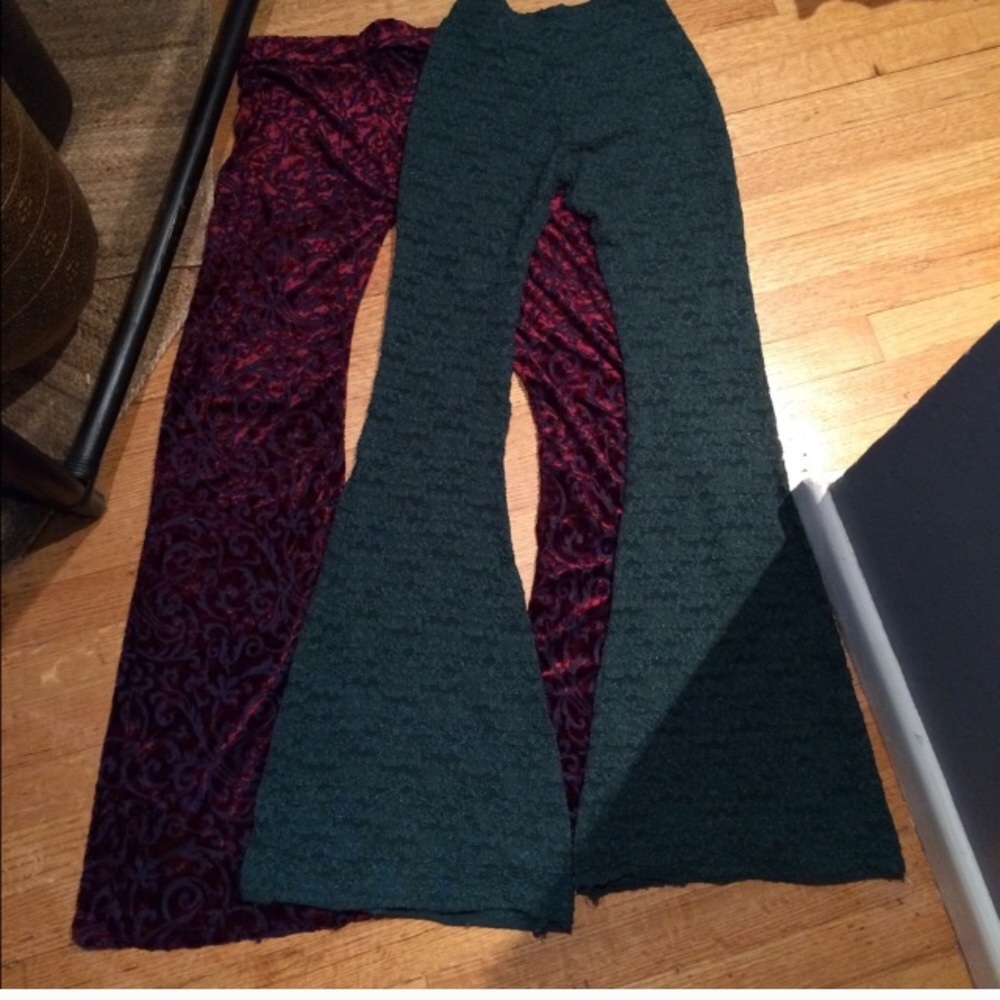 2 pairs of Boho Hippie Stretchy Bellbottoms Flares