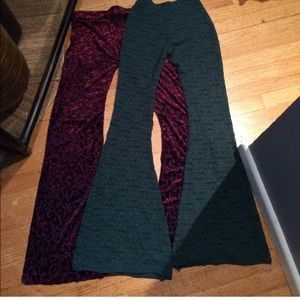 2 pairs of Boho Hippie Stretchy Bellbottoms Flares