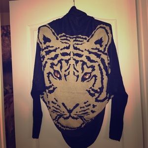 Tiger cardigan! Black with a tiger on the back