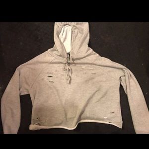 Rue21 distressed crop hoodie