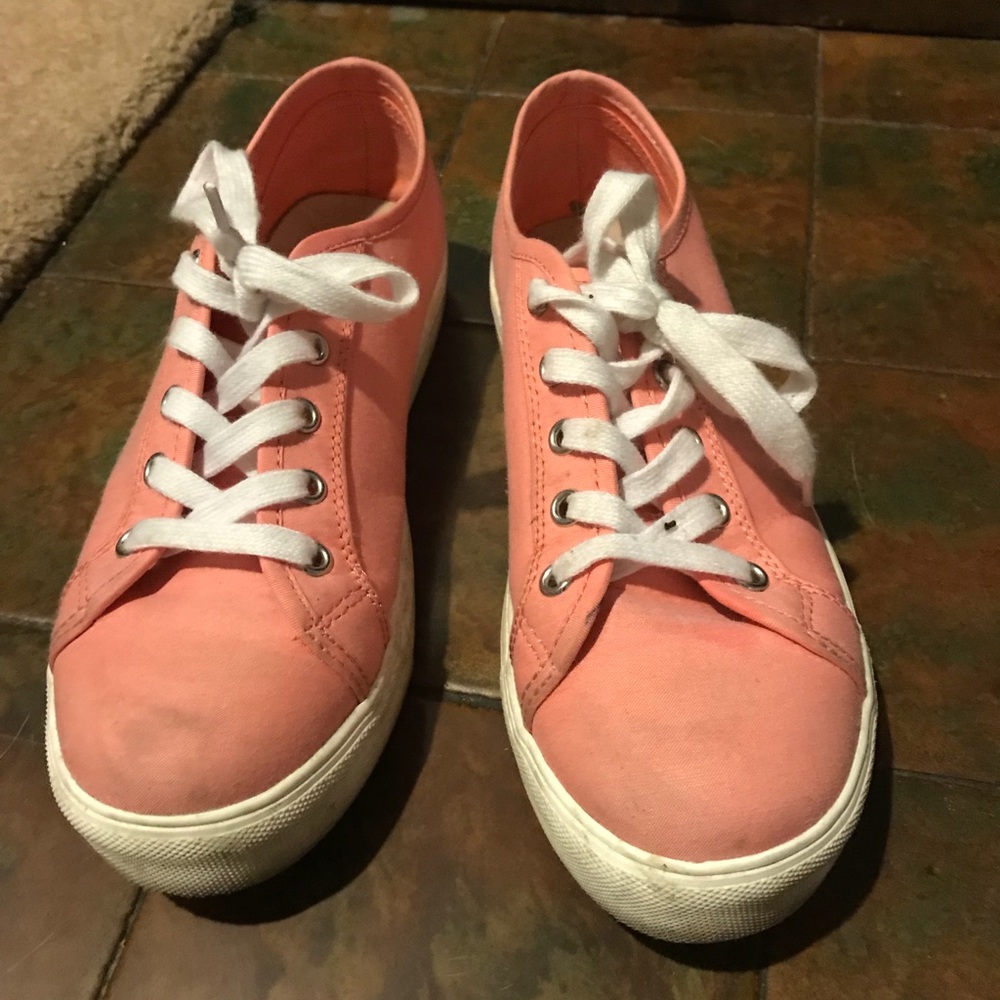 Pink canvas shoes
