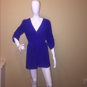 Silk belted romper