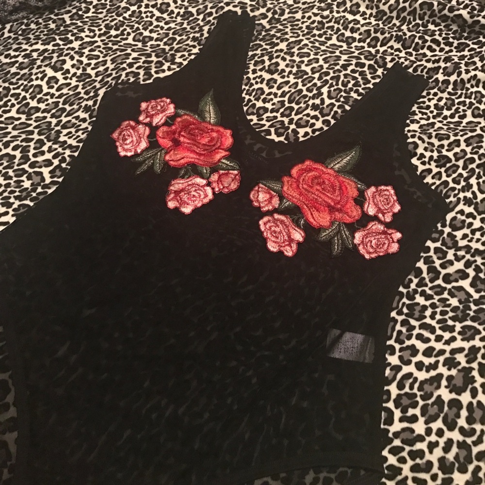 Rose mesh bodysuit