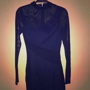 Sheer black dress with blue lining