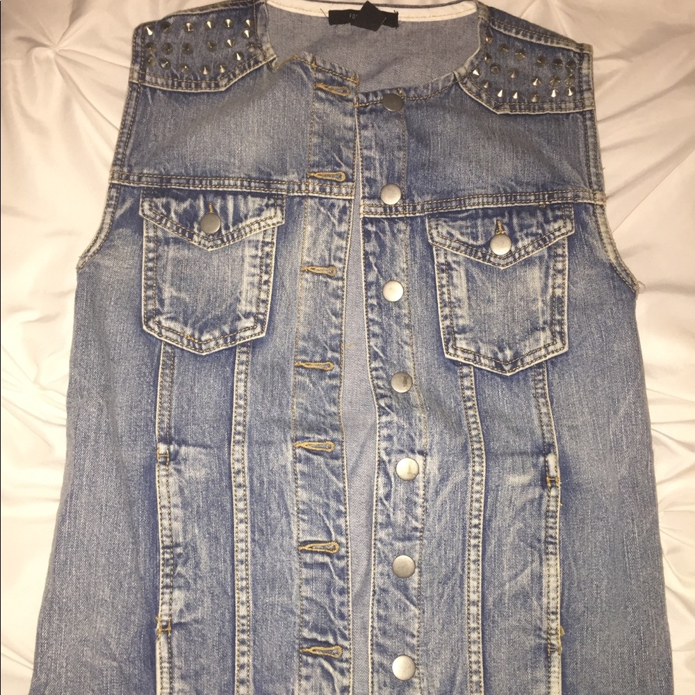 Forever 21 Denim Studded Vest
