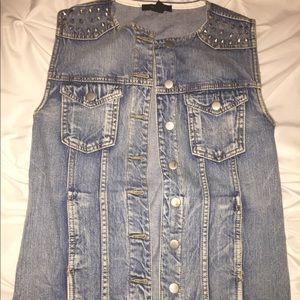 Forever 21 Denim Studded Vest