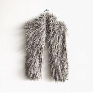 Faux Mongolian fur wrap