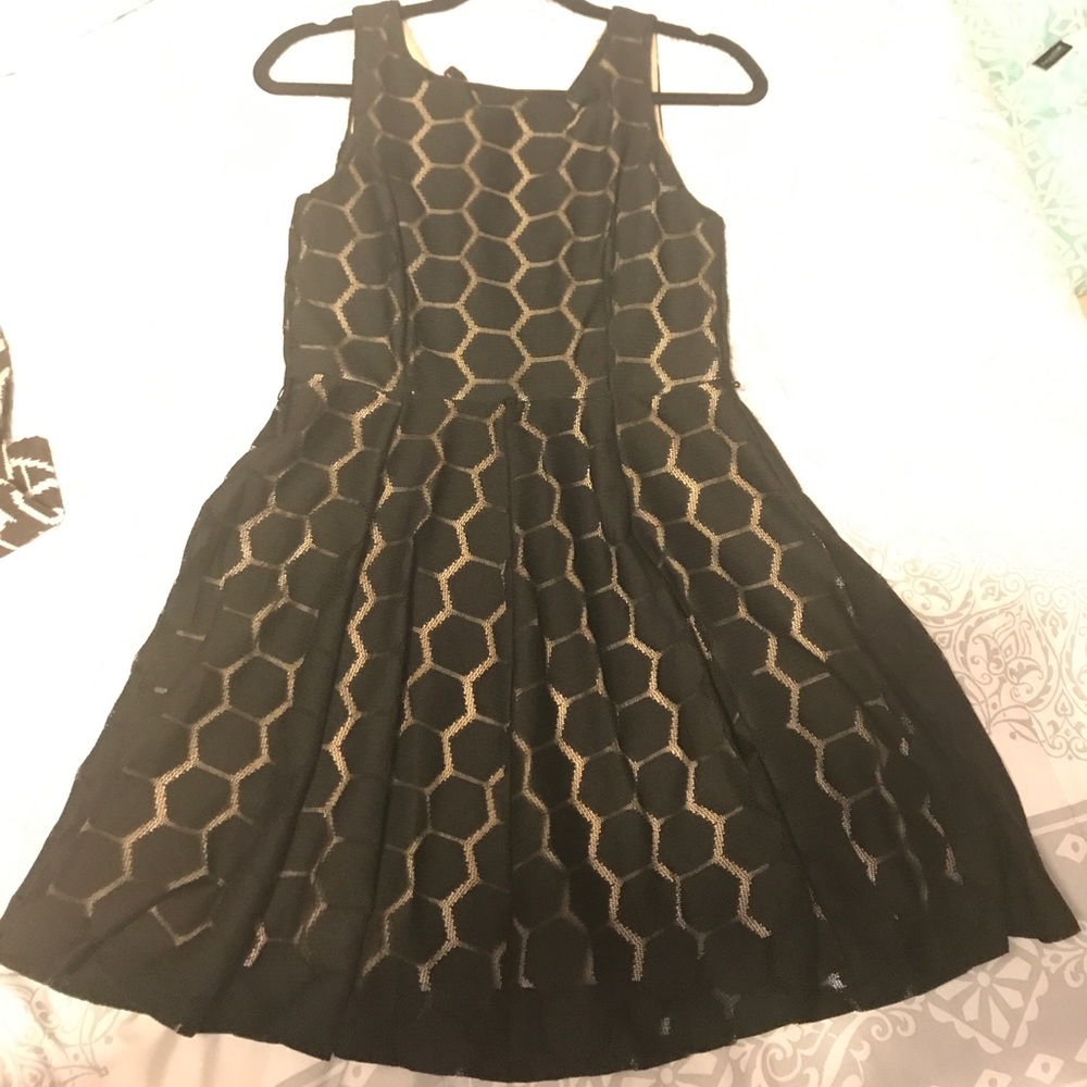 Black and nude patterned dress