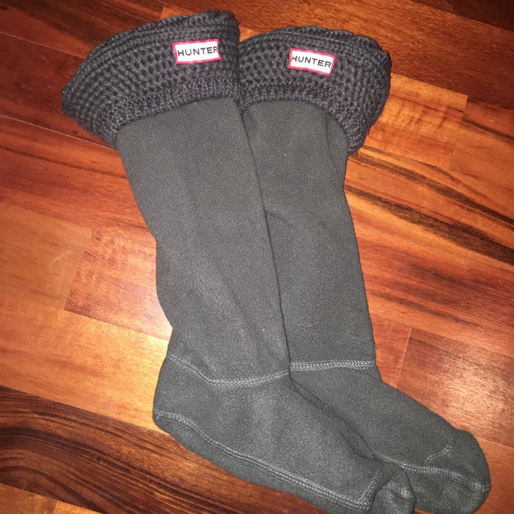 Grey Hunter Boot Socks, Cardigan Knit (Medium)