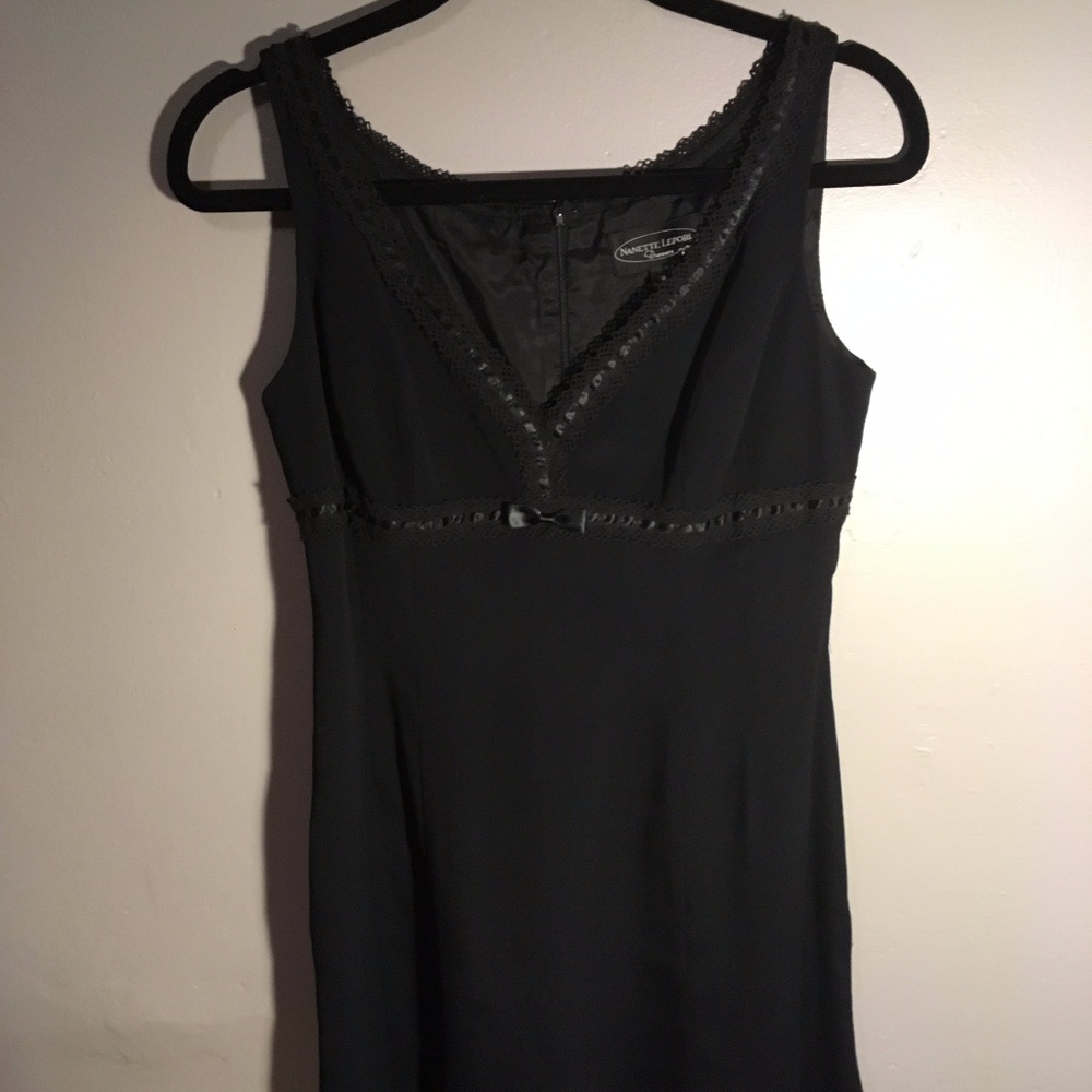 Nanette Lepore Black Dress w ribbon detailing