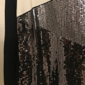 INC Black and white sequined sweater dress