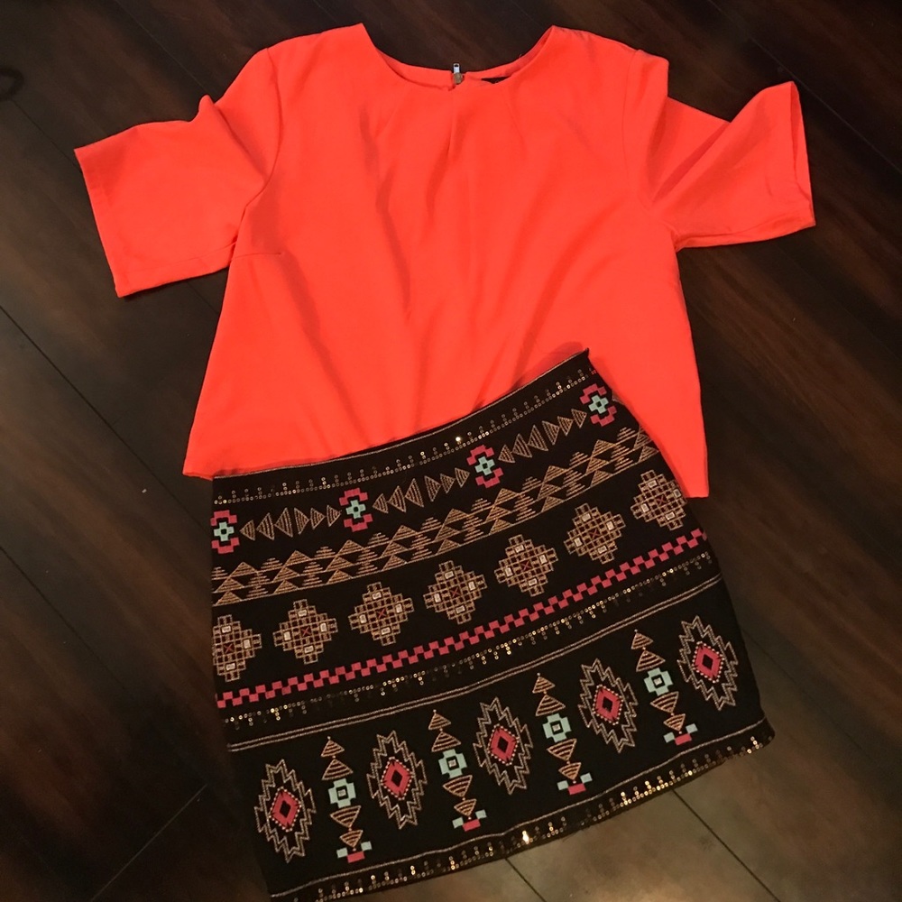 Francesca's Collection top and skirt