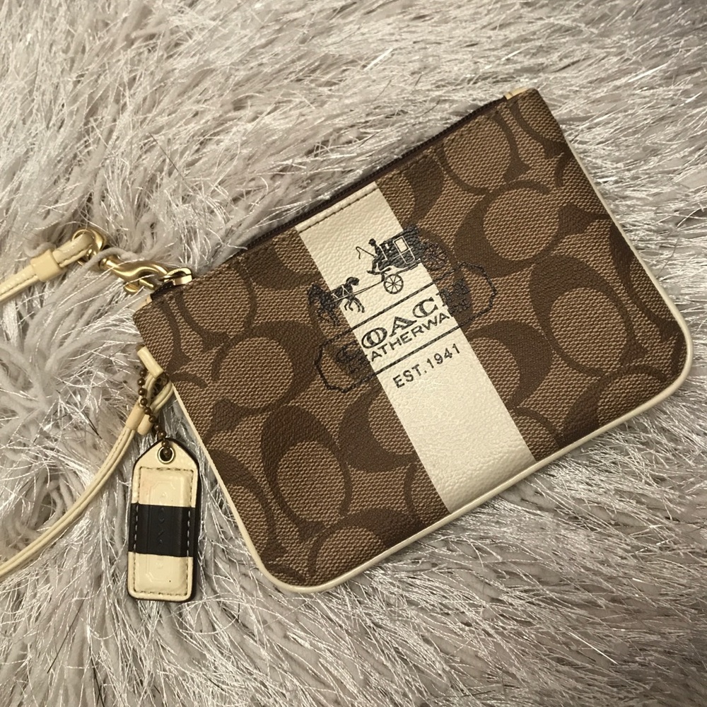 Leather Coach Wristlet