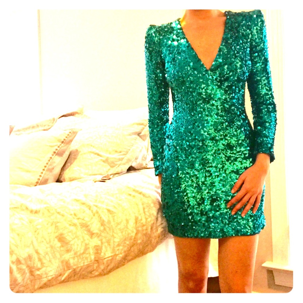 Green Sequin Minidress