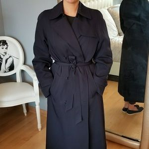 Navy blue trench coat