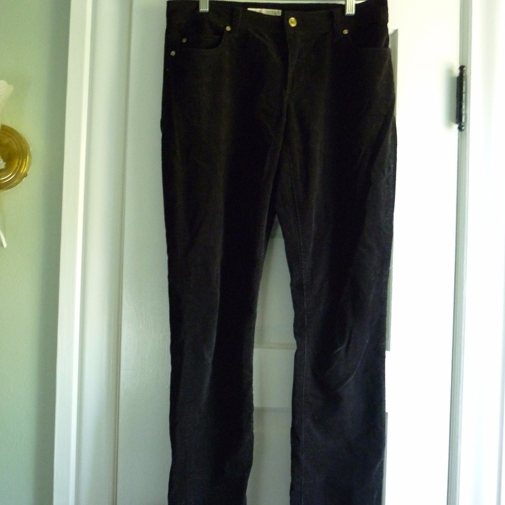 Michael Kors black skinny corduroy with gold tags