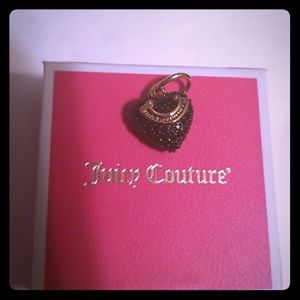 Authentic juicy couture black puffed heart charm