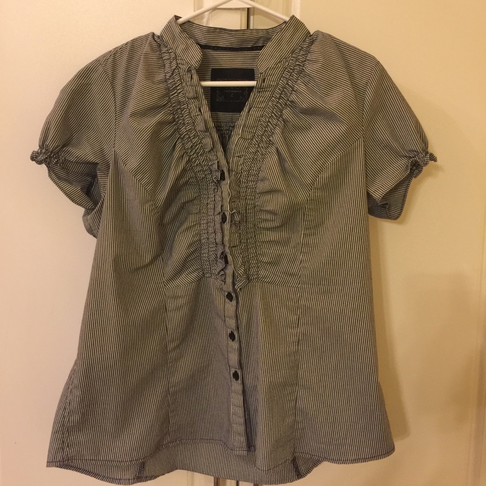 Cato Black Pin Striped Blouse