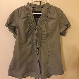 Cato Black Pin Striped Blouse