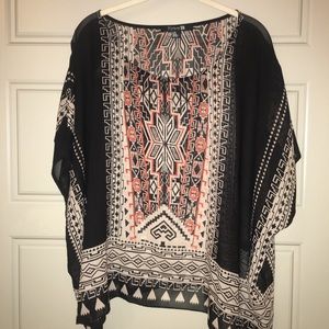 Aztec kimono blouse