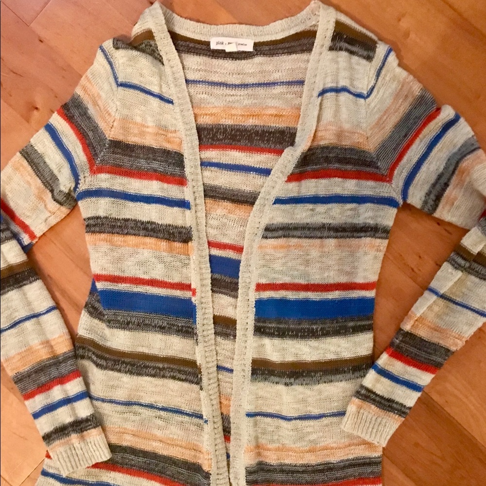 Open stripe Cardigan