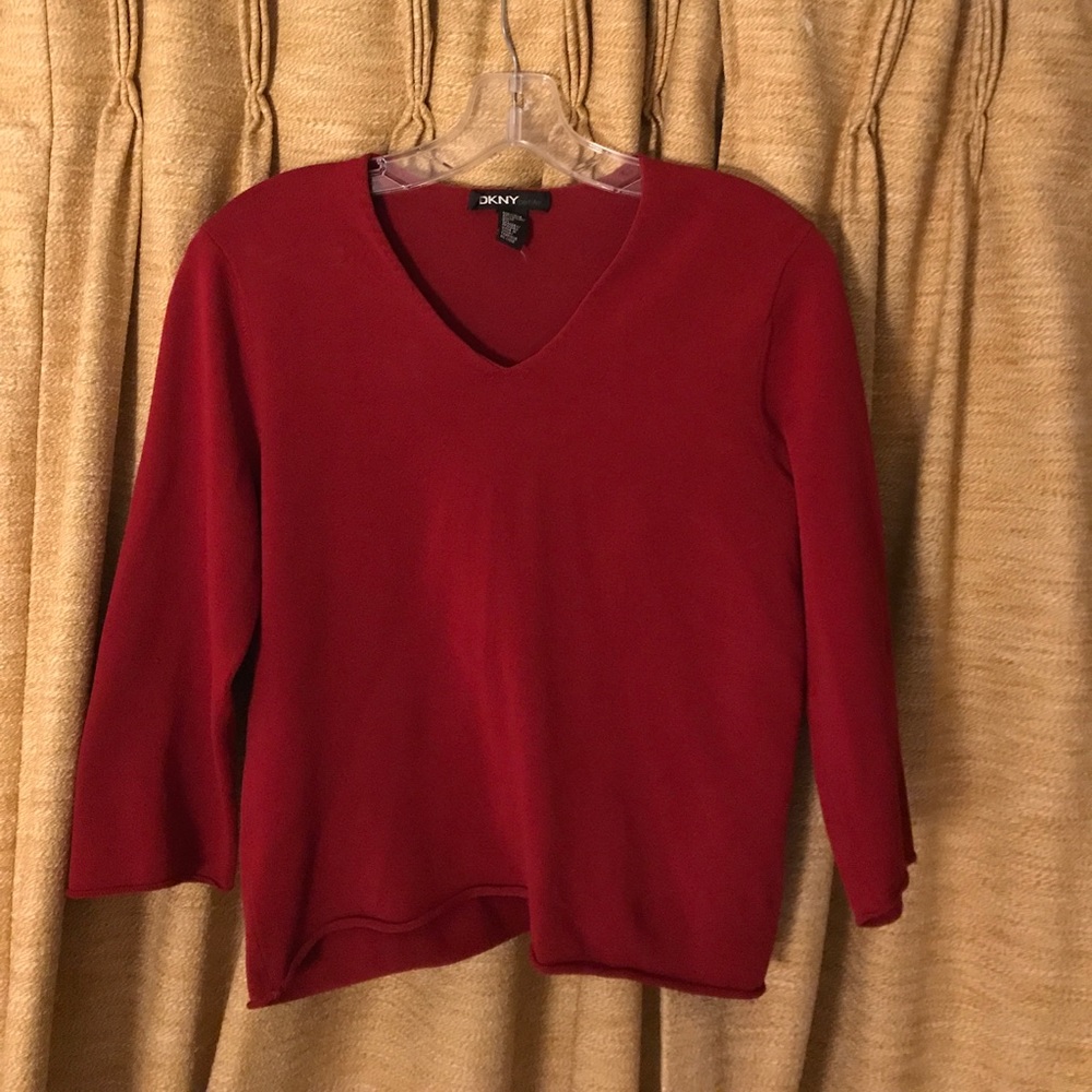 DKNY Red Long Sleeved Top