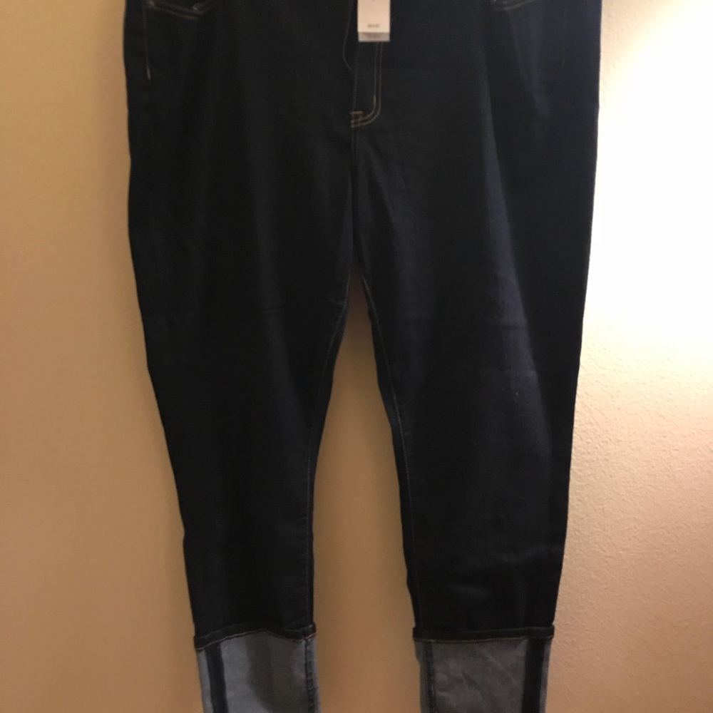 NWT Lane Bryant dark wash high cuff skinny jeans