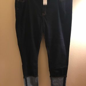 NWT Lane Bryant dark wash high cuff skinny jeans