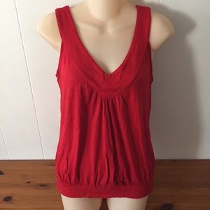 Michael Kors Red Vneck Top
