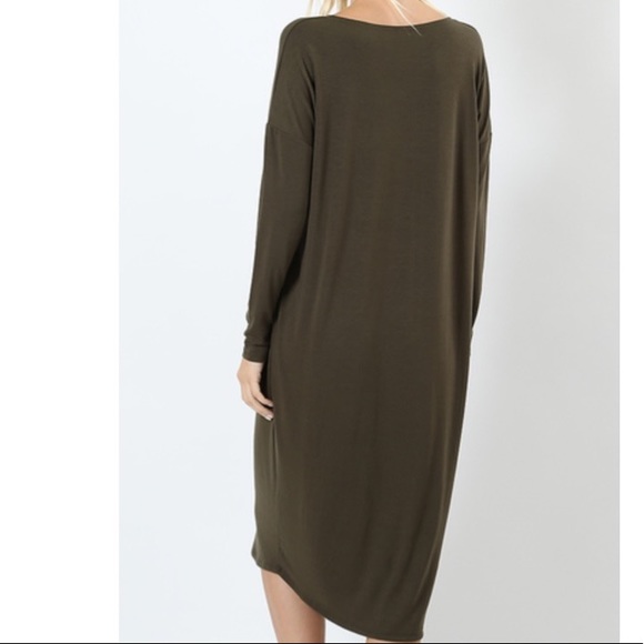 ✨ONE XL LEFT ✨ TSHIRT DRESS  WITH POCKETS IN GRAY - Picture 3 of 4