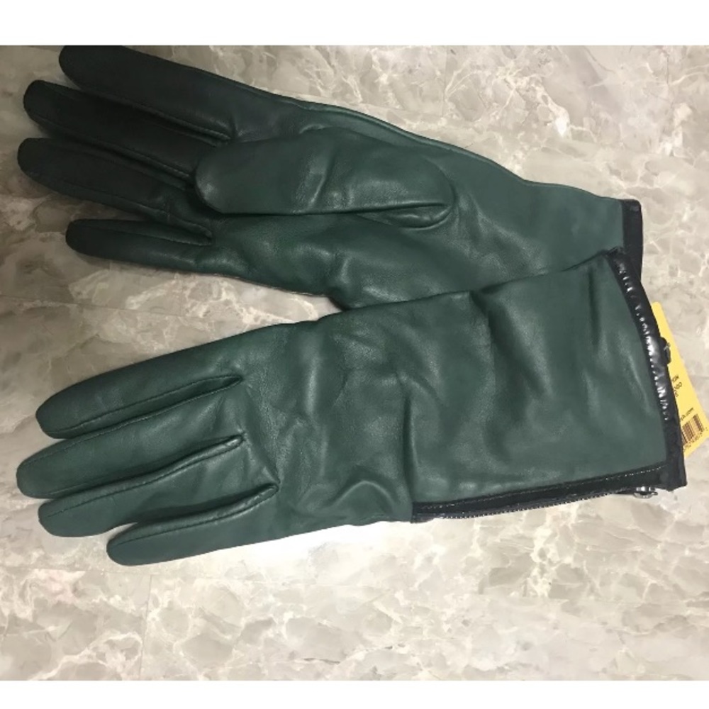 Tory Burch Circle Logo Leather Gloves 7.5