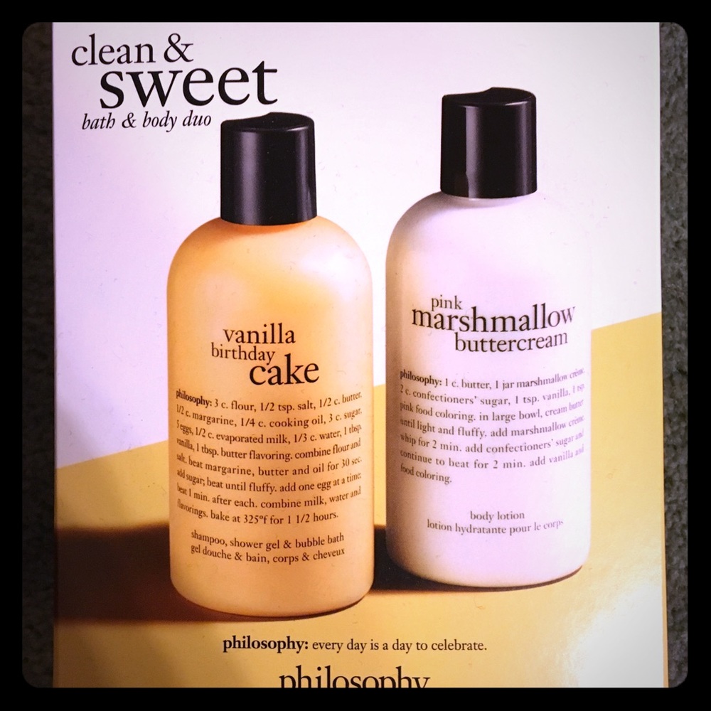 Philosophy shower 3 in 1 wash and body lotion.