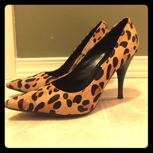 Steve Madden leopard pointed toe heels