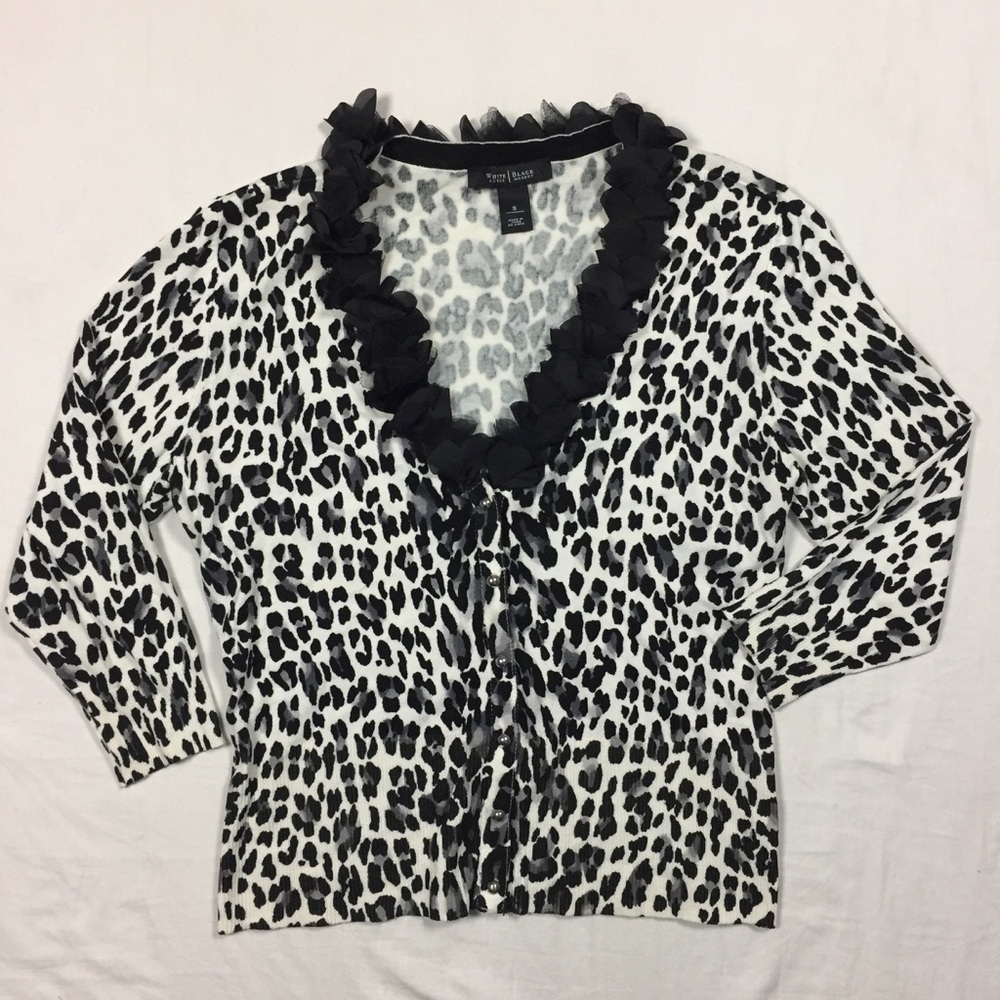 White House Black Market leopard cardigan small