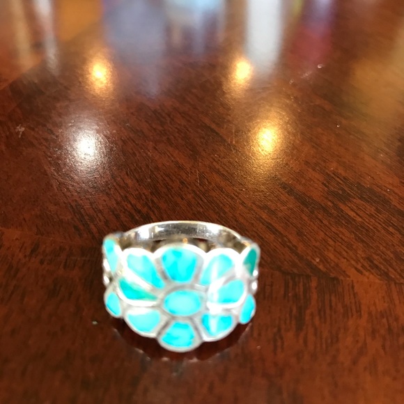 Vintage inset cuff bracelet & ring - Picture 4 of 7