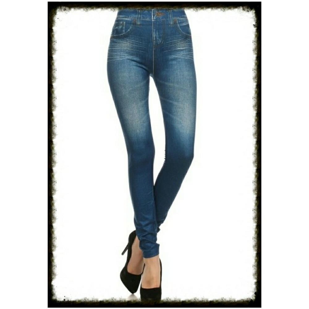 🌟🌟NWT Distressed Jeans Fleece Jeggings w/Pockets
