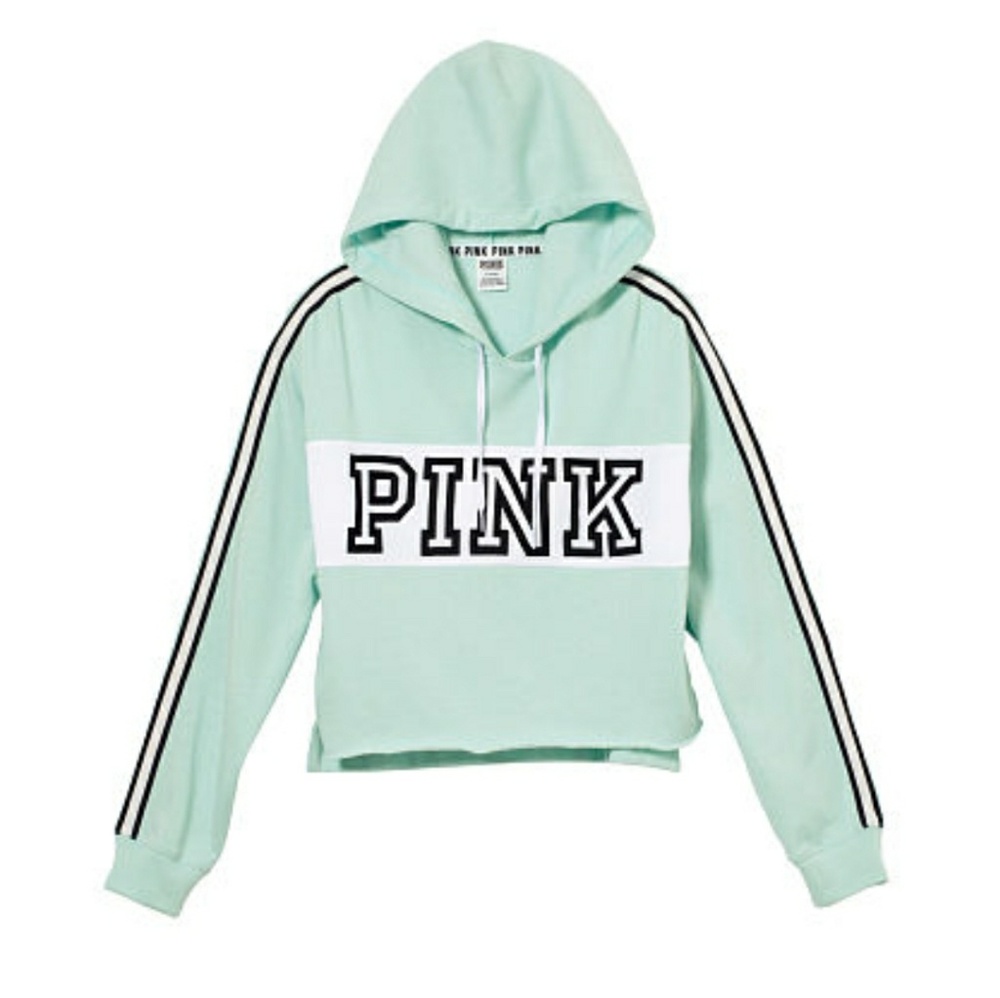 VS PINK Raw Edge Cropped Pullover Hoodie XS NWOT - Picture 7 of 7