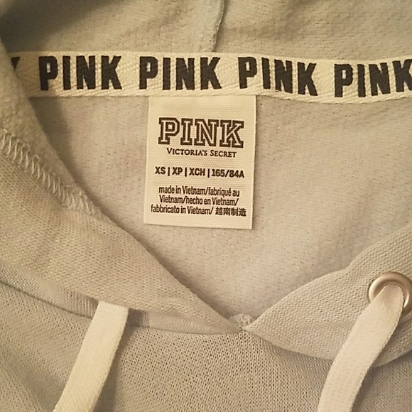 VS PINK Raw Edge Cropped Pullover Hoodie XS NWOT - Picture 5 of 7