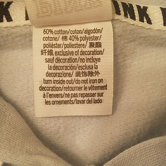 VS PINK Raw Edge Cropped Pullover Hoodie XS NWOT - Picture 6 of 7