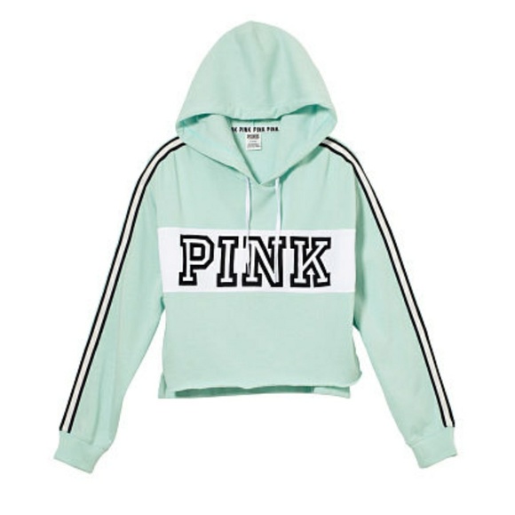 VS PINK Raw Edge Cropped Pullover Hoodie XS NWOT - Picture 7 of 7