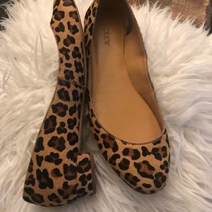 J.Crew leopard print small block heel flat