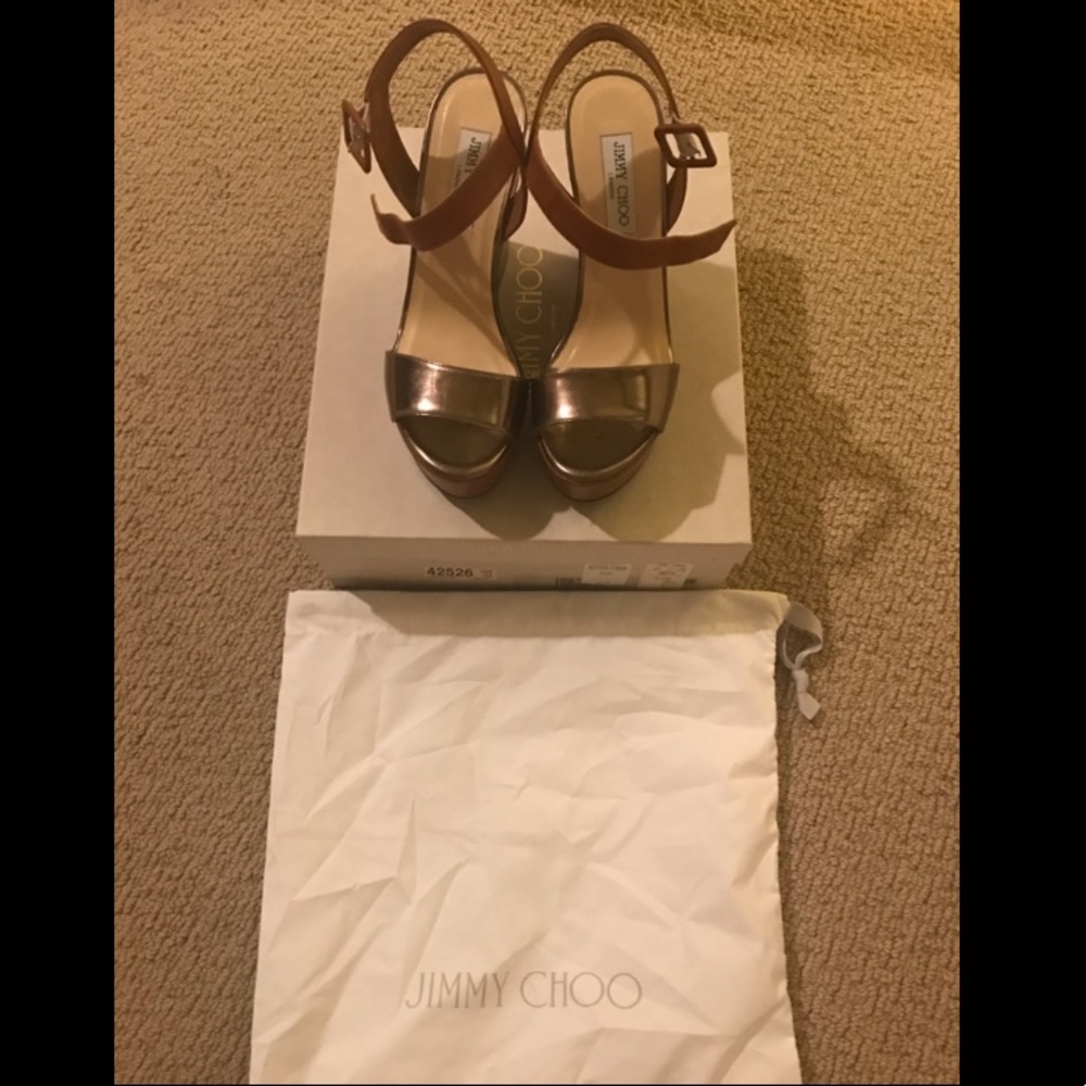 Jimmy Choo metallic wedges