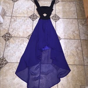 Navy Blue High Low Dress