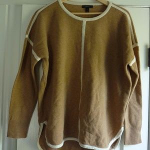 J. Crew tan sweater with cream detailing NWT